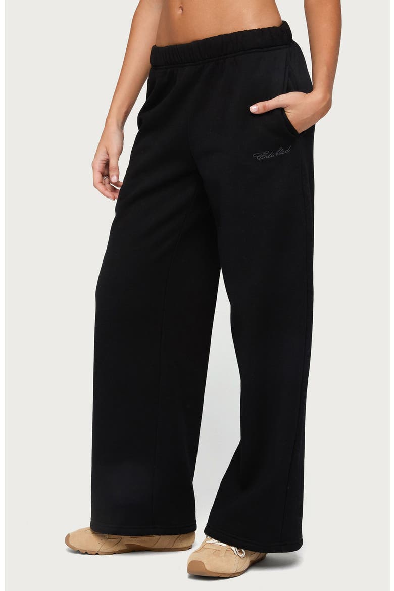Basic Girl Wide Leg Sweatpants, Alternate, color, BLACK