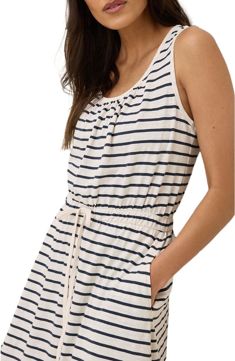 Pact Organic Cotton Relaxed Slub Tank Maxi Dress, Alternate, color, Santa Ana Stripe Midnight Blue