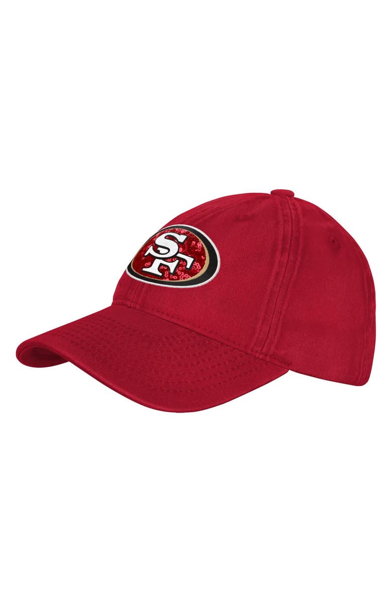 Outerstuff Girls Youth Outerstuff Scarlet San Francisco 49ers Gridiron Adjustable Hat, Main, color, Scarlet