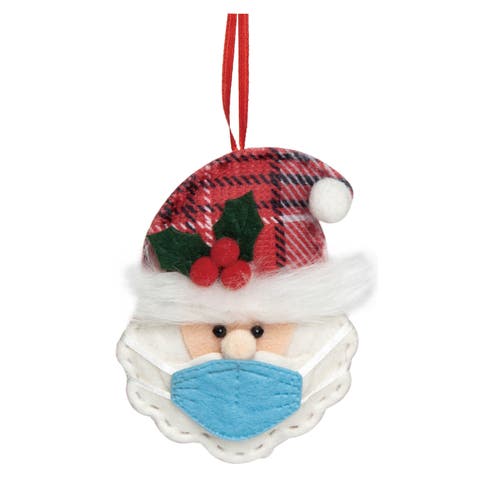 Polyester Multicolored Christmas Masked Ornament