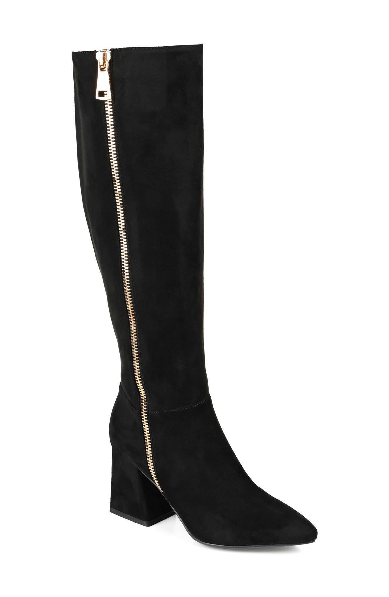 Journee Collection Idinna Vegan Suede Tall Boot - Wide Calf, Main, color, 