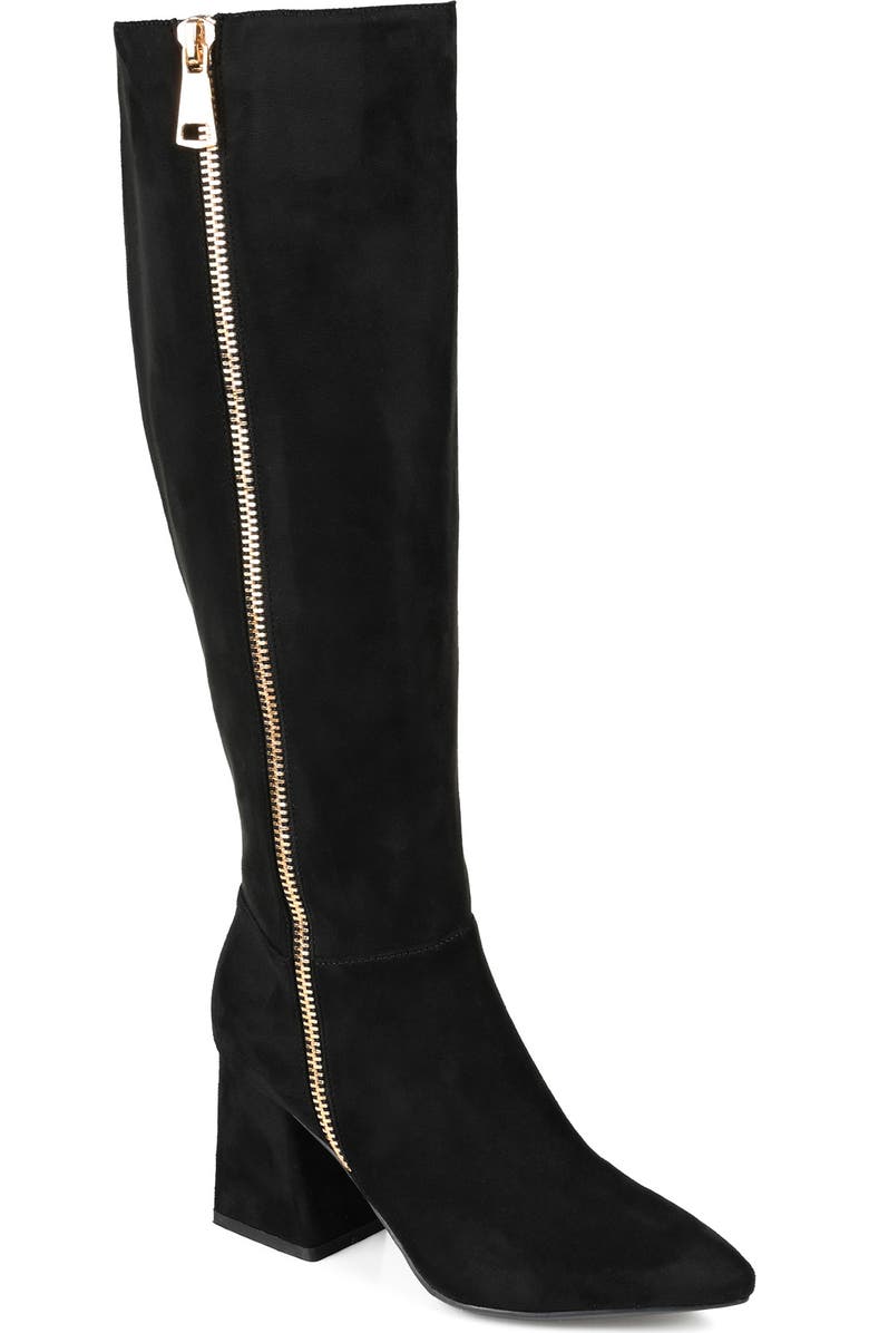 Journee Collection Idinna Vegan Suede Tall Boot - Wide Calf, Main, color,