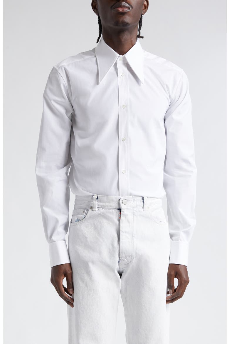MM1 Cotton Button-Up Shirt, Main, color, 100 WHITE