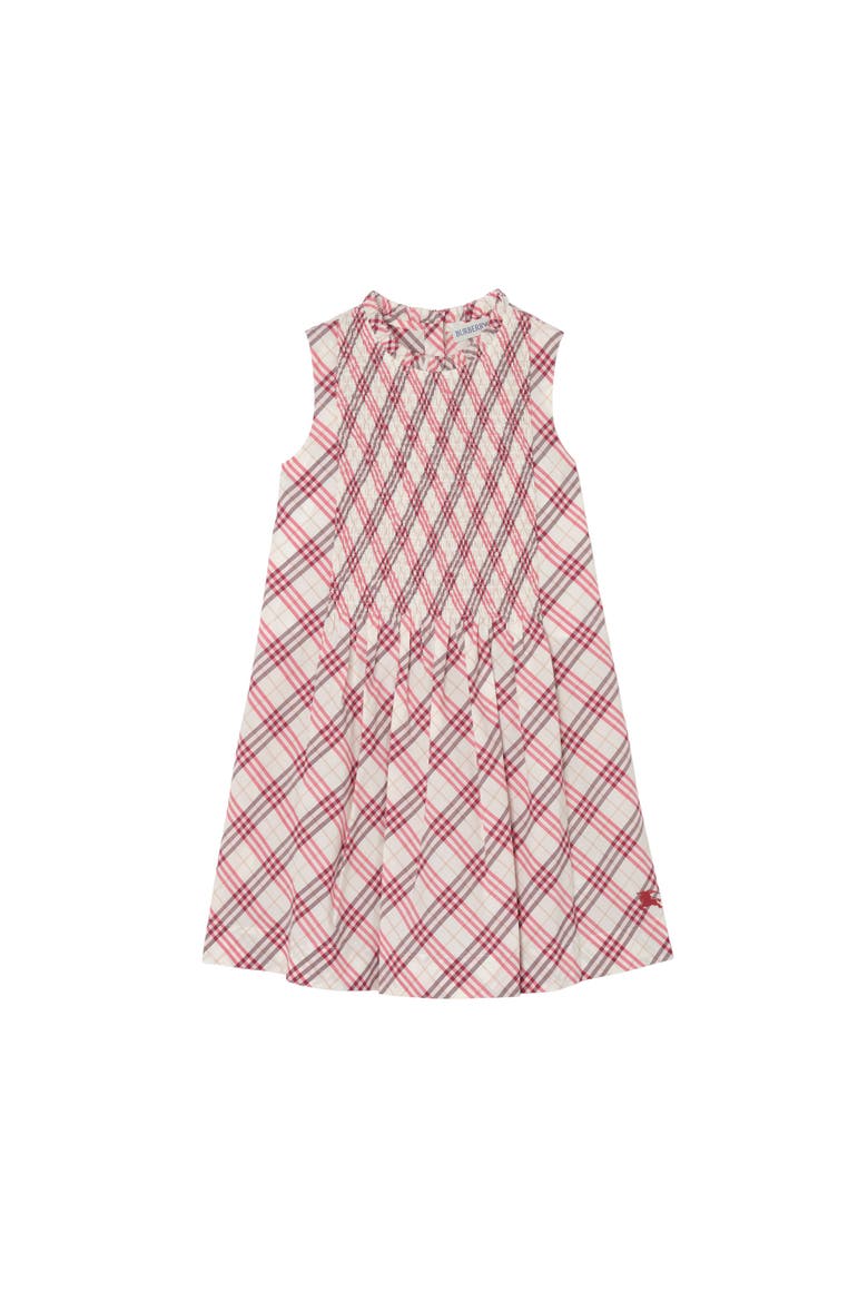 Check Cotton Dress, Main, color, Aubergine purple