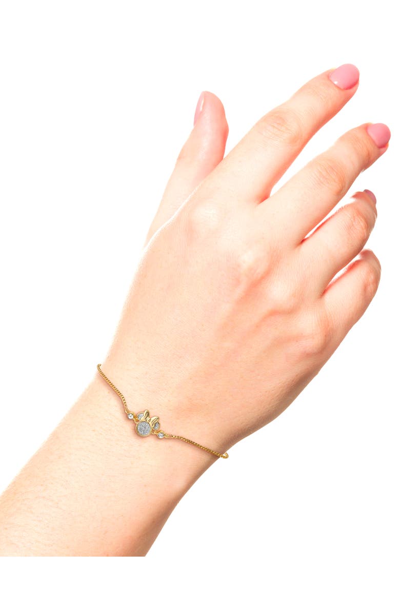 Disney Glitter Crystal Lariat Bracelet, Alternate, color, Gold