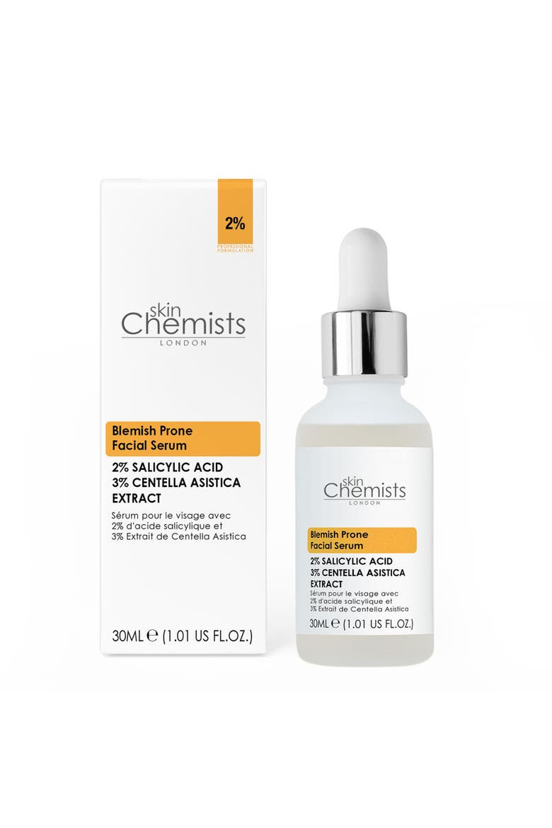 Blemish Prone 2% Salicylic Acid, 3% Centella Asistica Facial Serum 30ml, Main, color, White