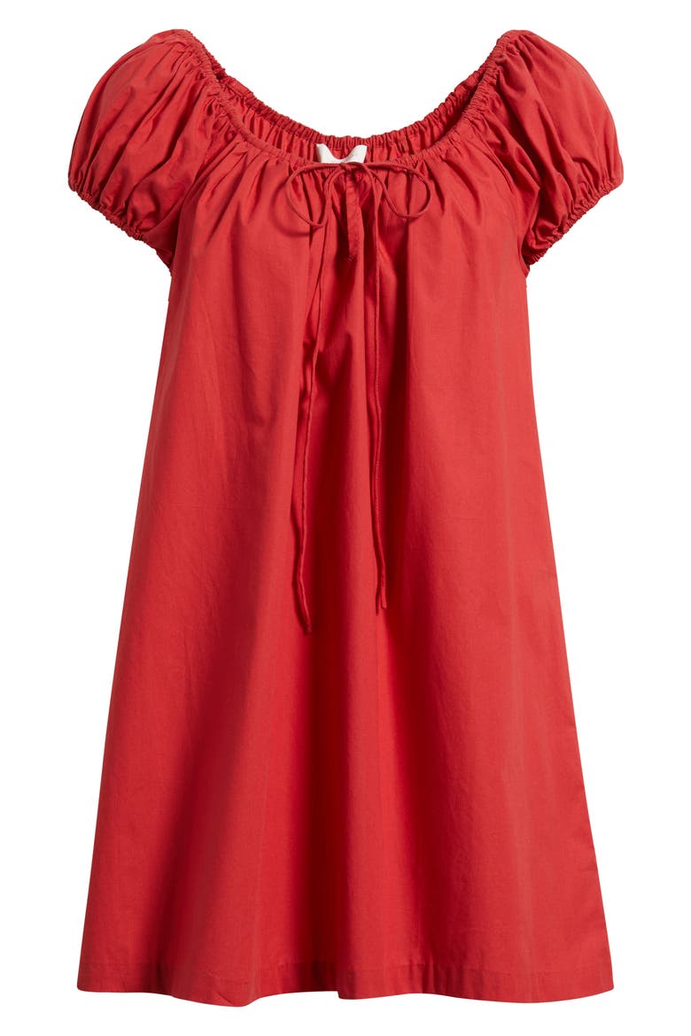 Marblau Cap Sleeve Cotton Shift Minidress, Alternate, color, CHILLI