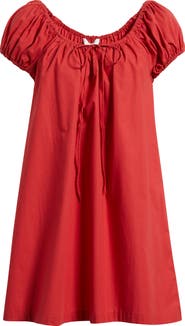 Faithfull the Brand Marblau Cap Sleeve Cotton Shift Minidress