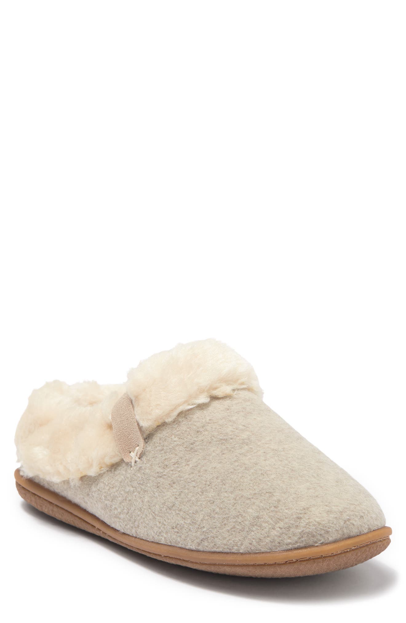 Minnetonka Sweater Knit Faux Fur Lined Mule, Main, color, 
