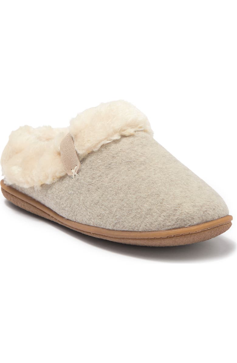 Minnetonka Sweater Knit Faux Fur Lined Mule, Main, color,