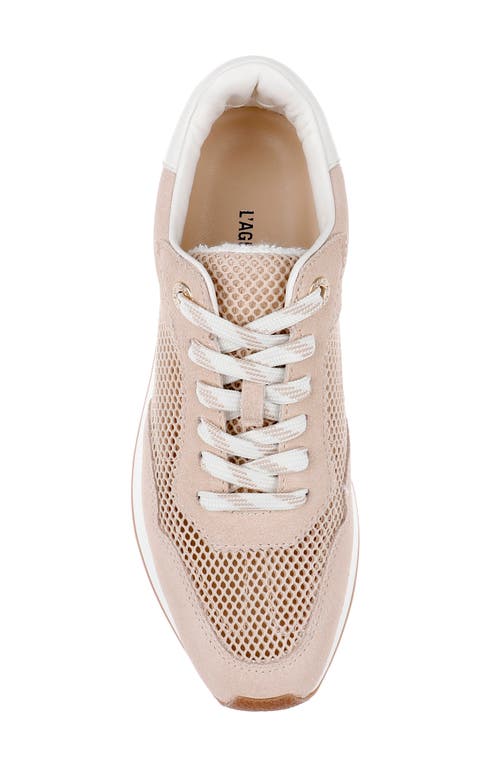 L'agence Deepa Mixed Media Running Sneaker In Pink