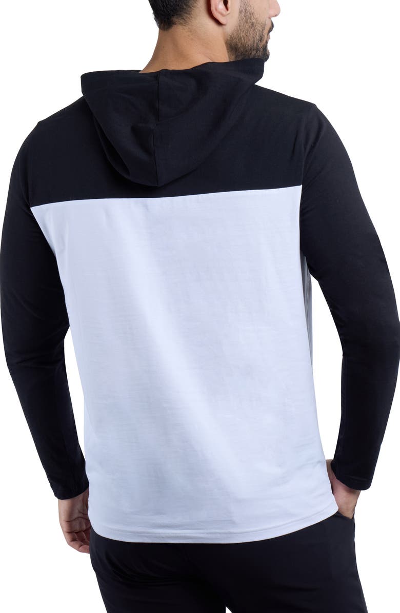 XRAY Colorblock Hooded Sweatshirt, Alternate, color, Black/ White