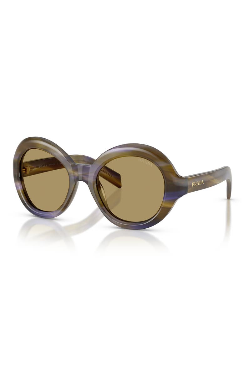 53mm Gradient Round Sunglasses, Alternate, color, STRIPED LAGOON / GREEN OLIVE