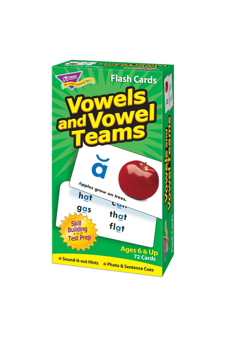 Vowels and Vowel Teams Skill Drill Flash Cards, Alternate, color, Multicolored