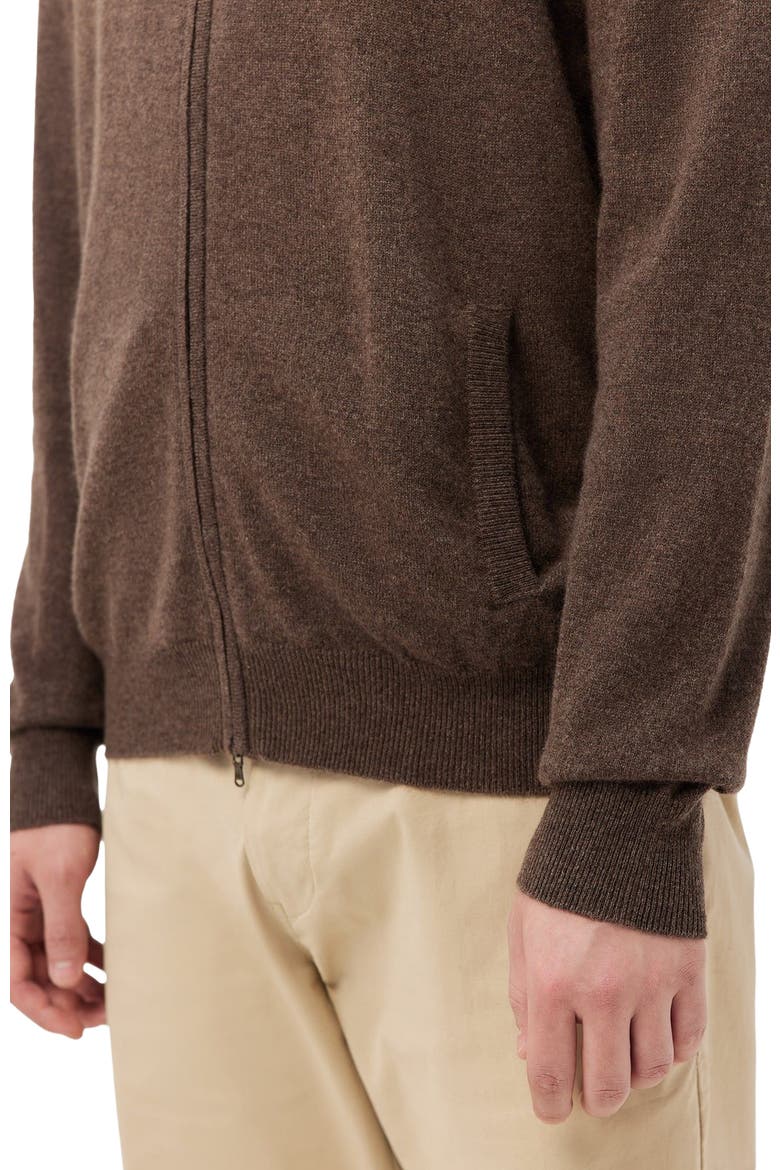 Essential Full-Zip Cashmere Cardigan, Alternate, color, cocoa