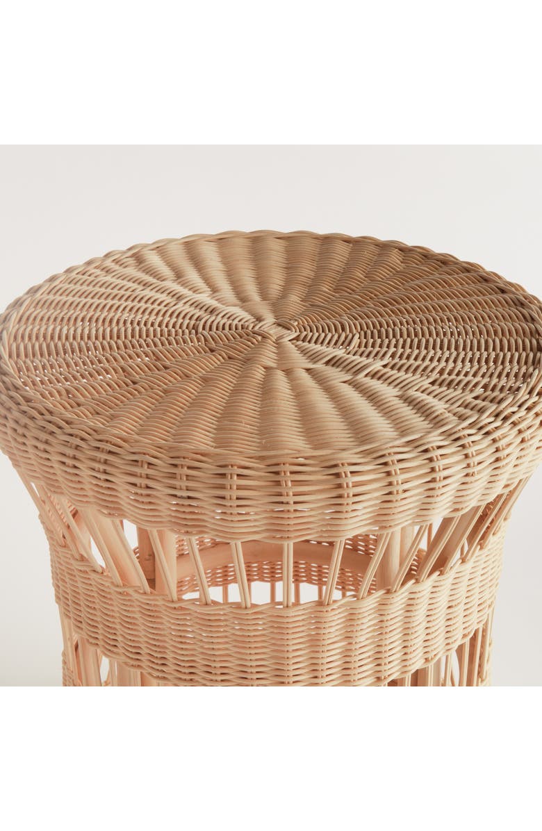 Napa Home & Garden Ashton Rattan Side Table - Natural Rattan - Elegant Design, Alternate, color, Brown