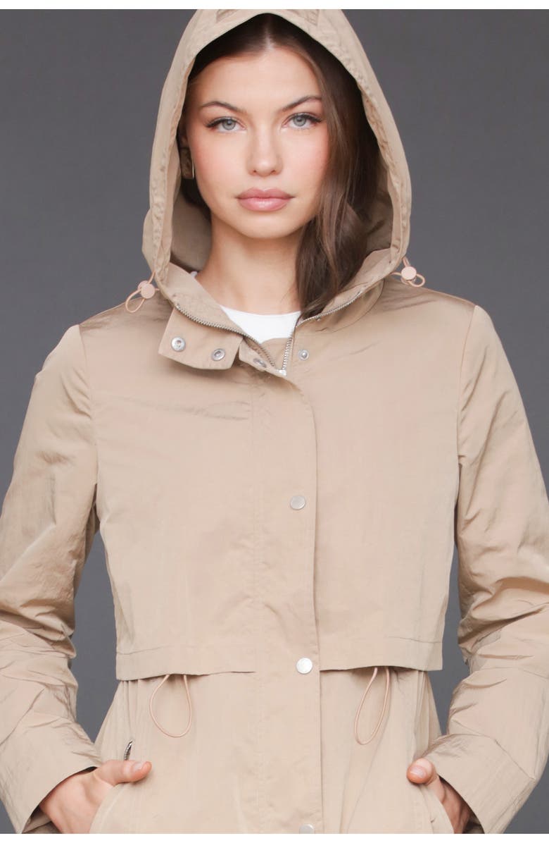 Avec Les Filles Hooded Maxi Rain Anorak, Alternate, color, Camel