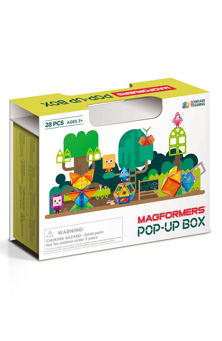 Magformers Pop-Up Box 28-Piece Magnetic 3D Construction Set, Alternate, color,