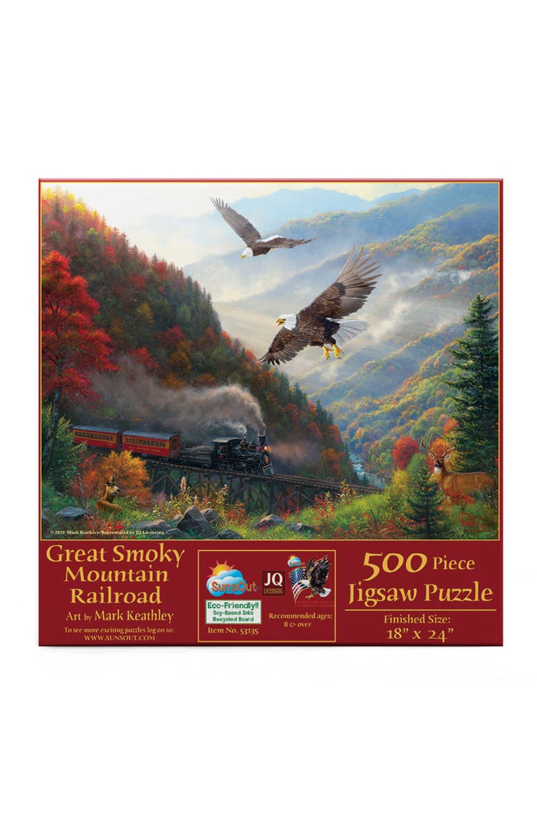 Sunsout Great Smoky Mountain Railroad 500 piece Jigsaw Puzzle for Adults, Alternate, color, Multicolor