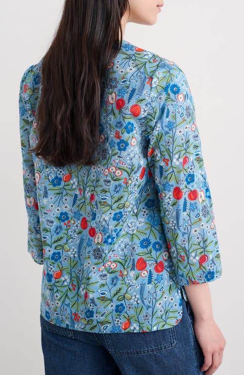 Seasalt Cornwall Watercolour Sketch Floral Print Woven Shirt In Multi