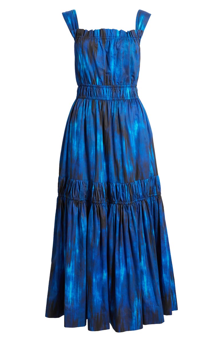 Elie Tahari The Adela Ikat Print Sleeveless Sundress, Alternate, color, Tonal Water Canvas Print