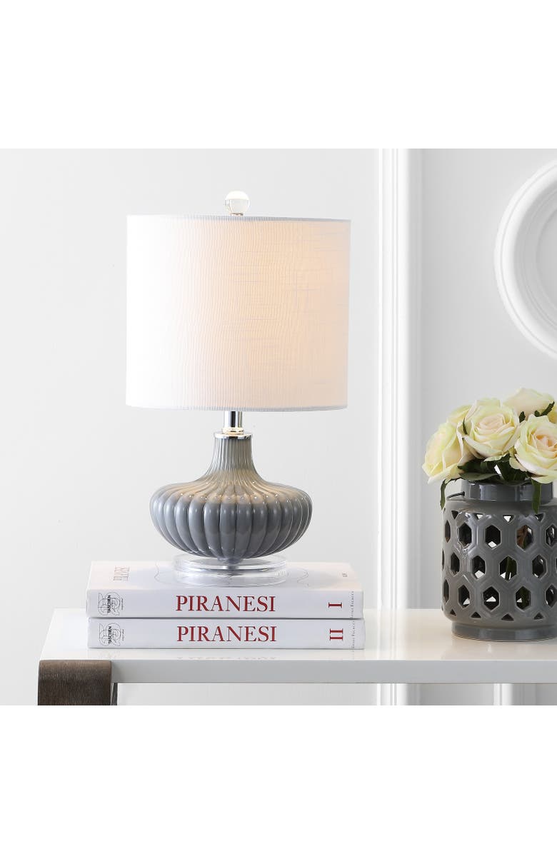 JONATHAN Y Kamille Glass and Lucite LED Table Lamp, Alternate, color, Gray/Clear