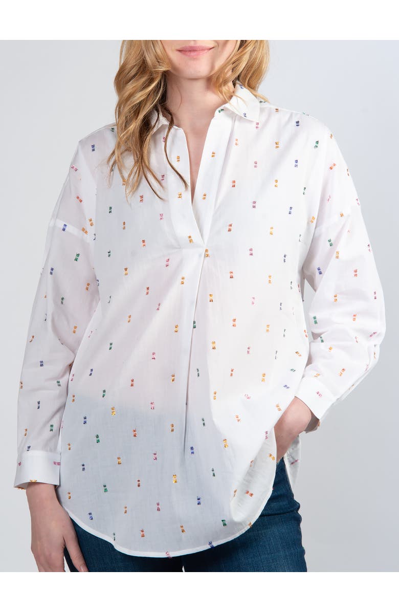 Cape Cove Spot Relaxed Blouse, Alternate, color, Ivory