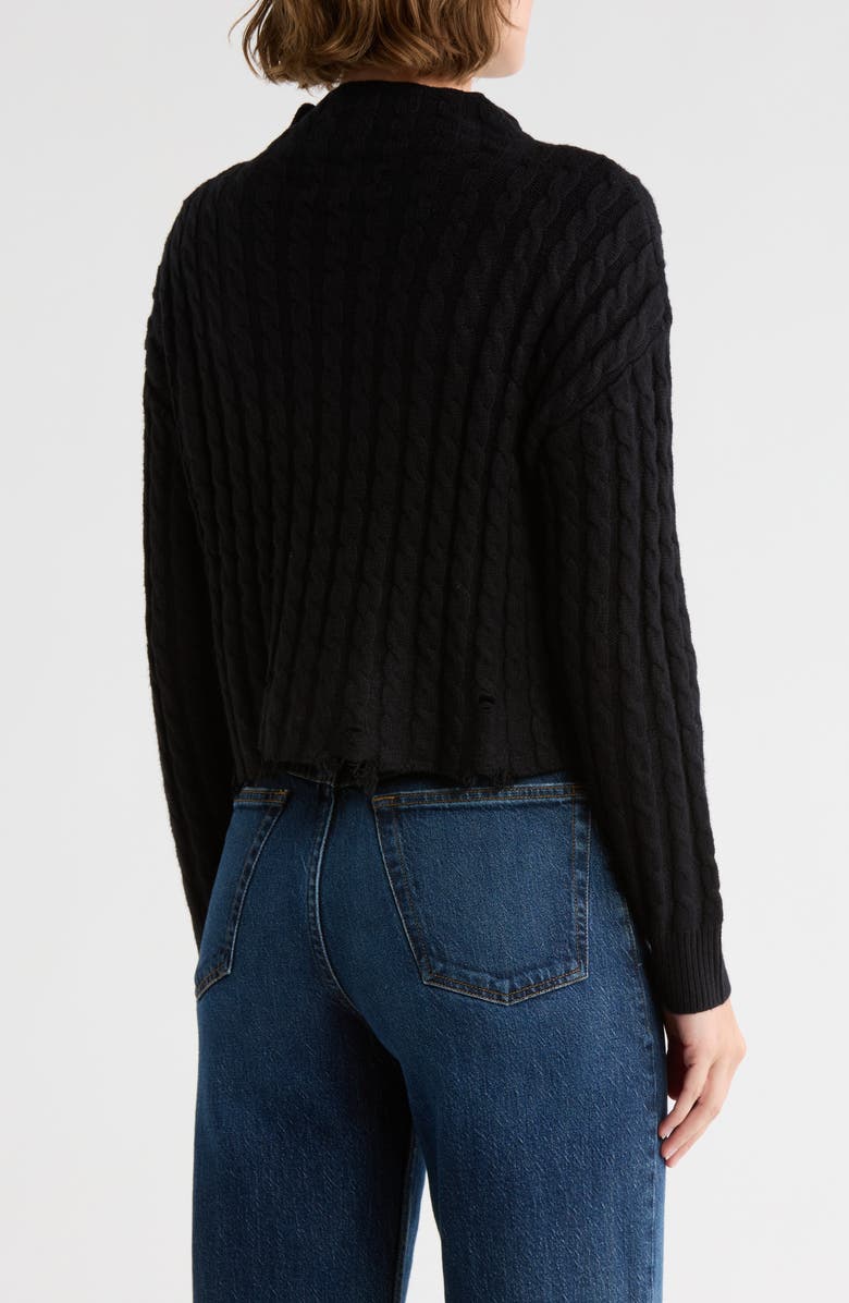 TRUTH Turtleneck Cable Knit Sweater, Alternate, color, Black