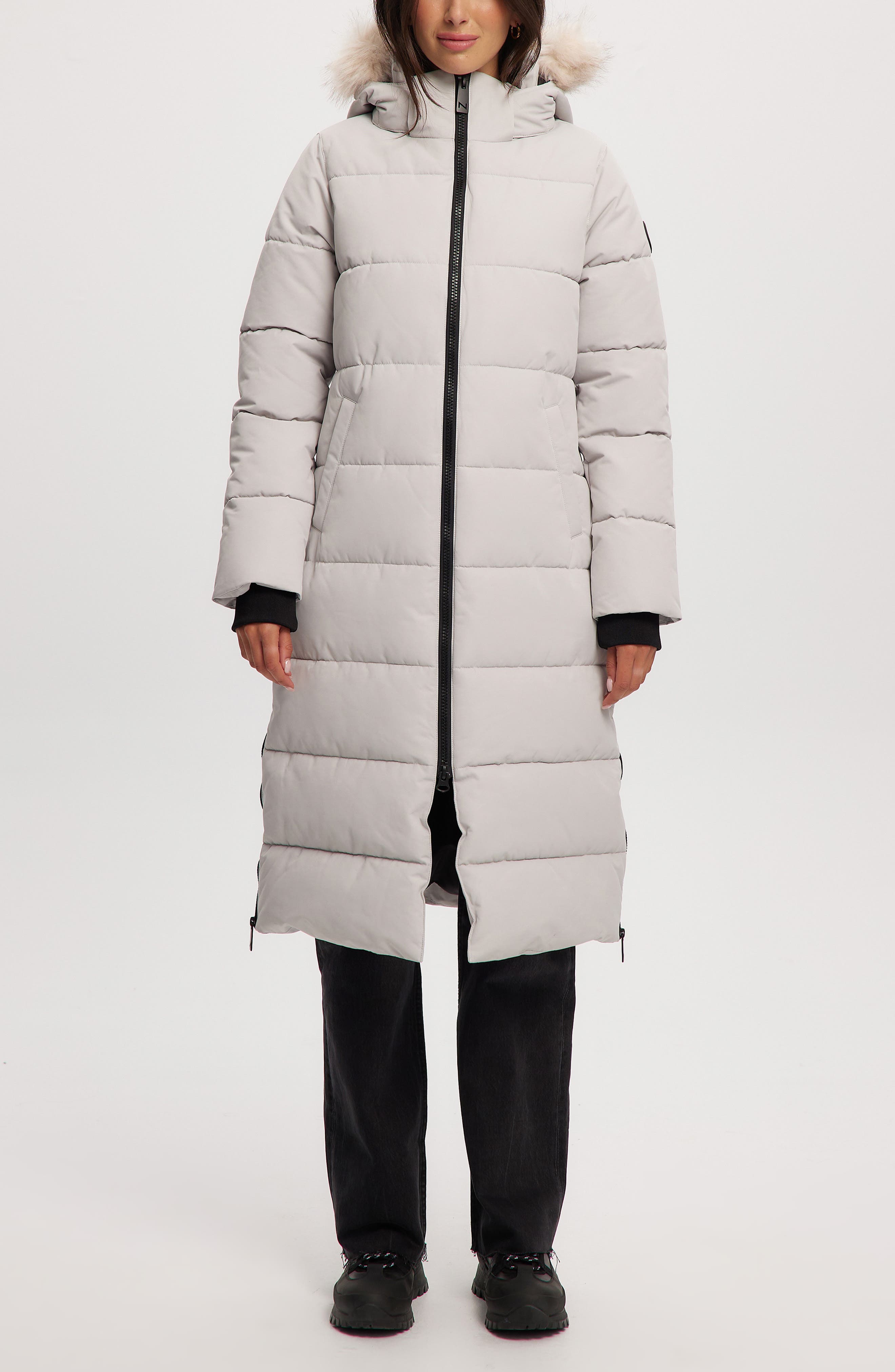 Noize Winter Long Parka with Faux Fur Trim