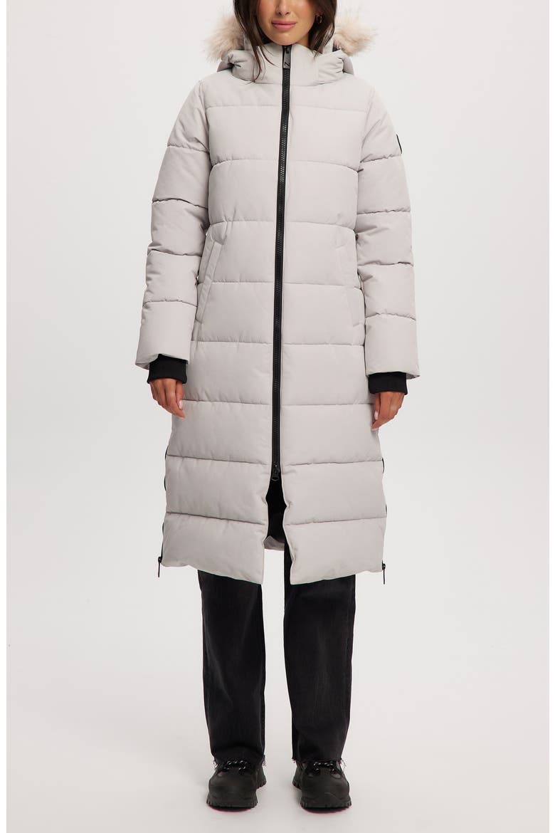 Winter Long Parka with Faux Fur Trim, Main, color, SNOW