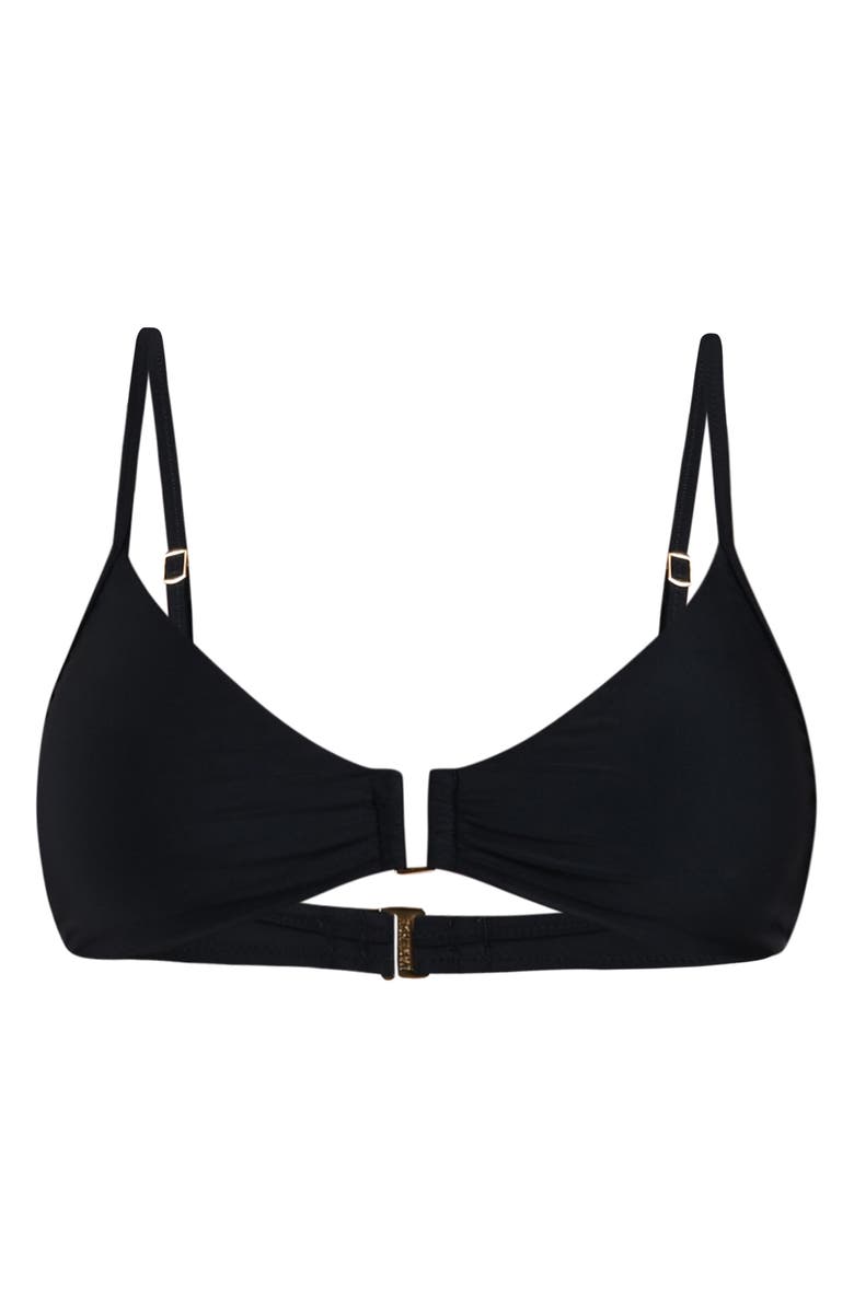 L'AGENCE Yazmin Solid Triangle Bikini Top, Alternate, color, Black
