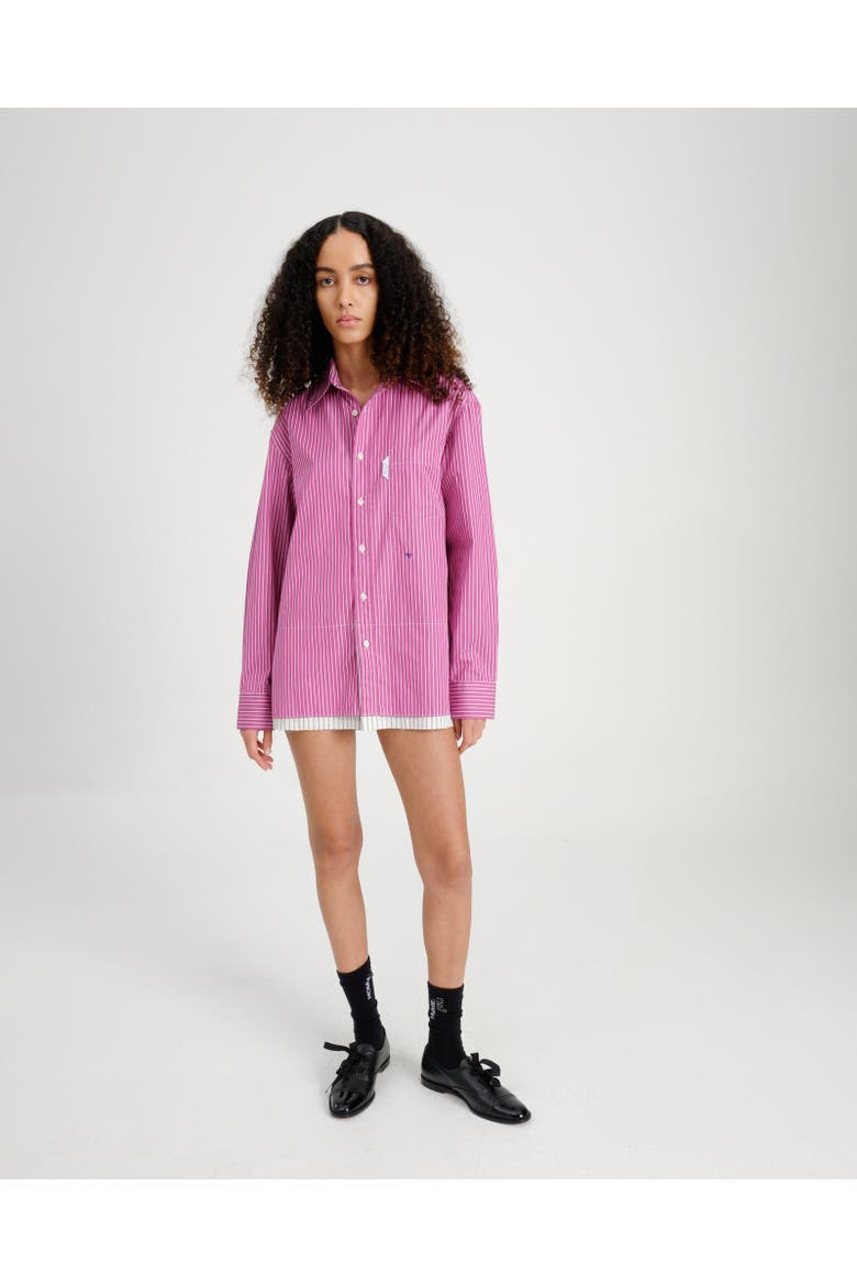 Mini Shirtdress, Main, color, RASPBERRY STRIPE