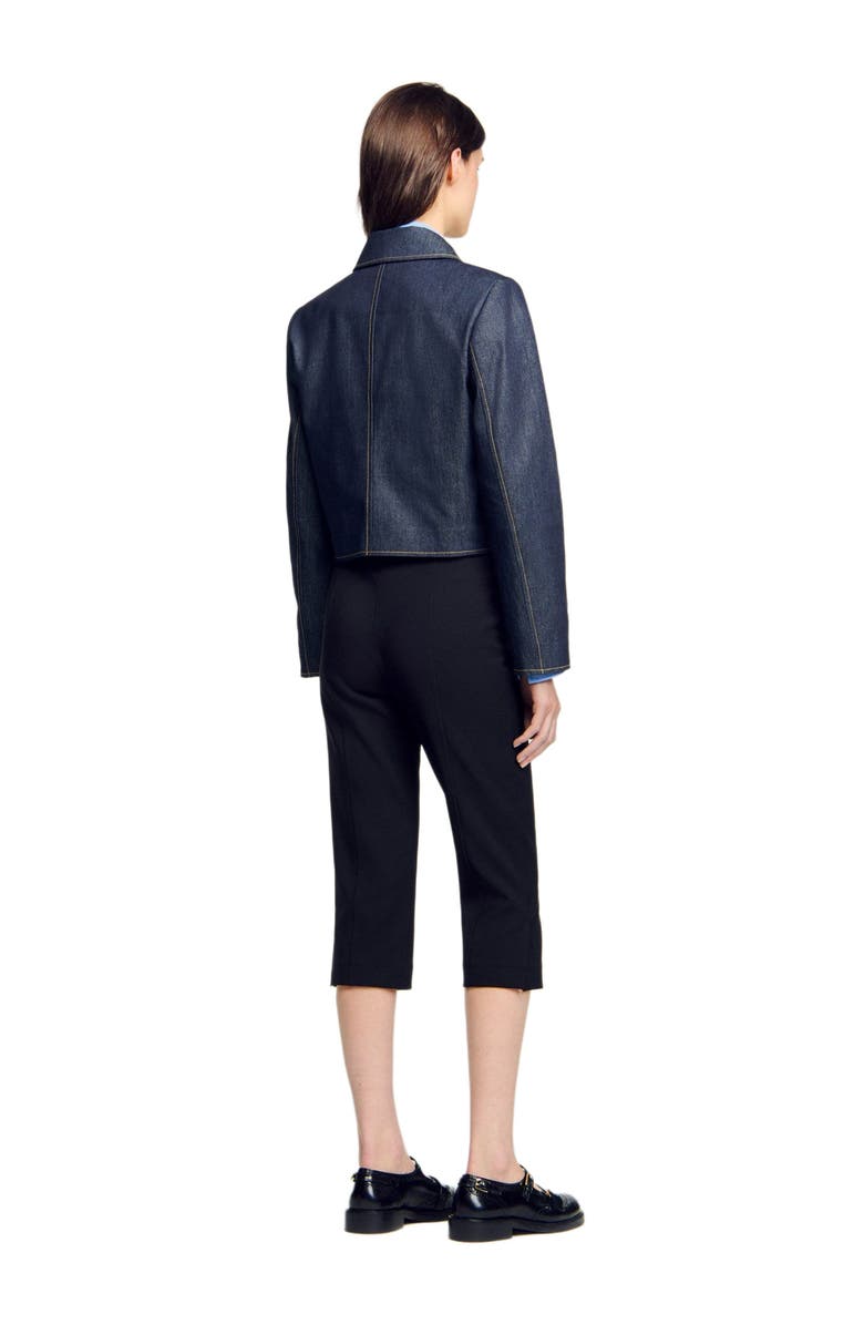 SANDRO Denim tailored jacket, Alternate, color, Deep Blue