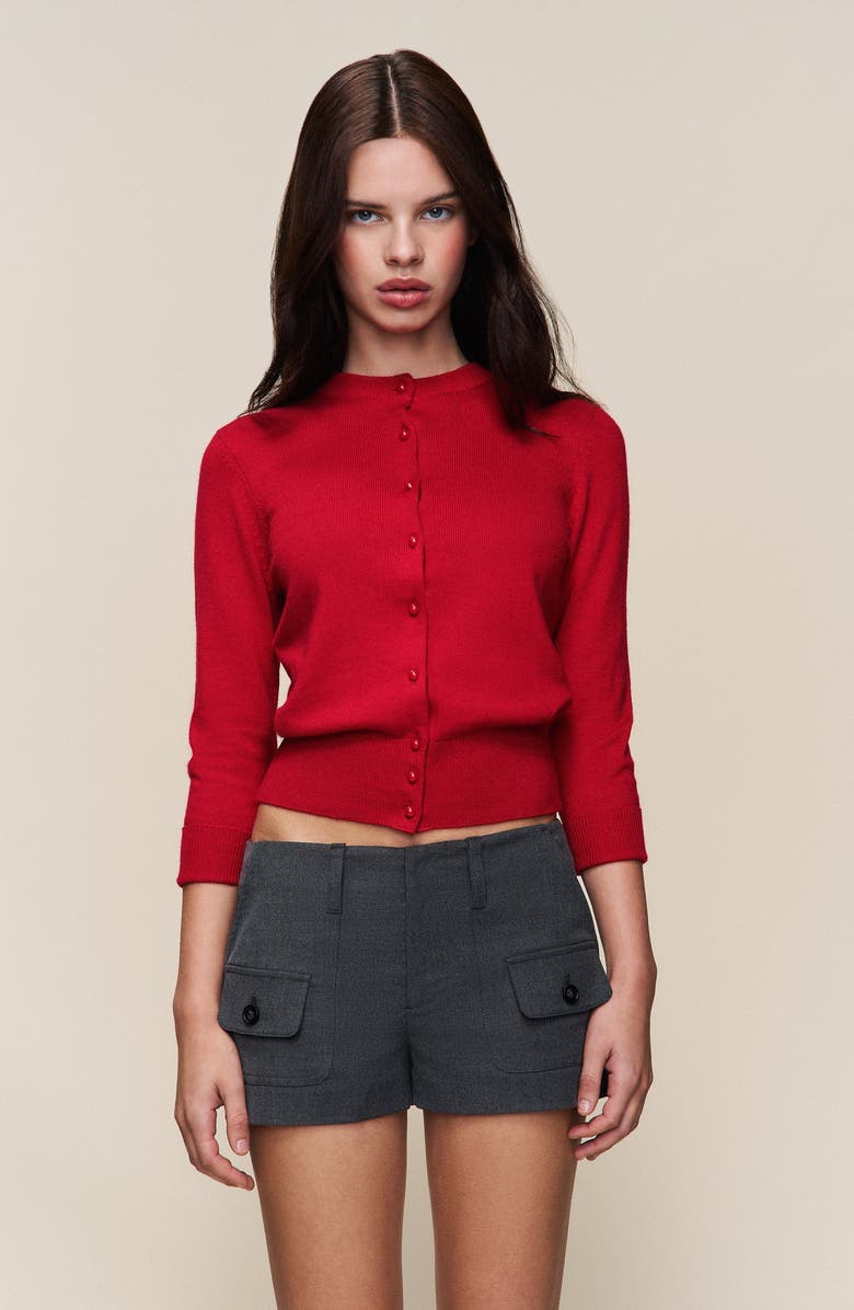 Guizio Emelie Wool Cardigan, Main, color, Red Love