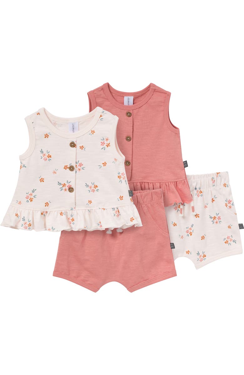 Modern Moments<sup>™</sup> by Gerber Sleeveless Peplum Tops and Shorts Set, Main, color, Rose Flower Bunch