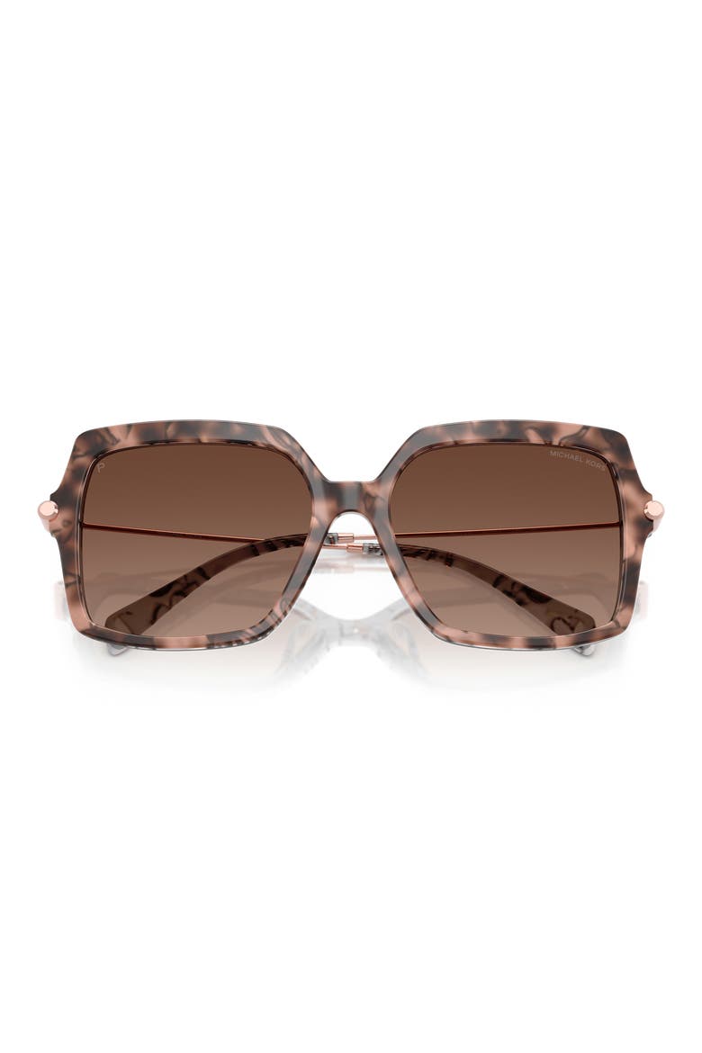Quogue 57mm Polarized Gradient Square Sunglasses, Alternate, color, PINK TORTOISE / BROWN POLAR