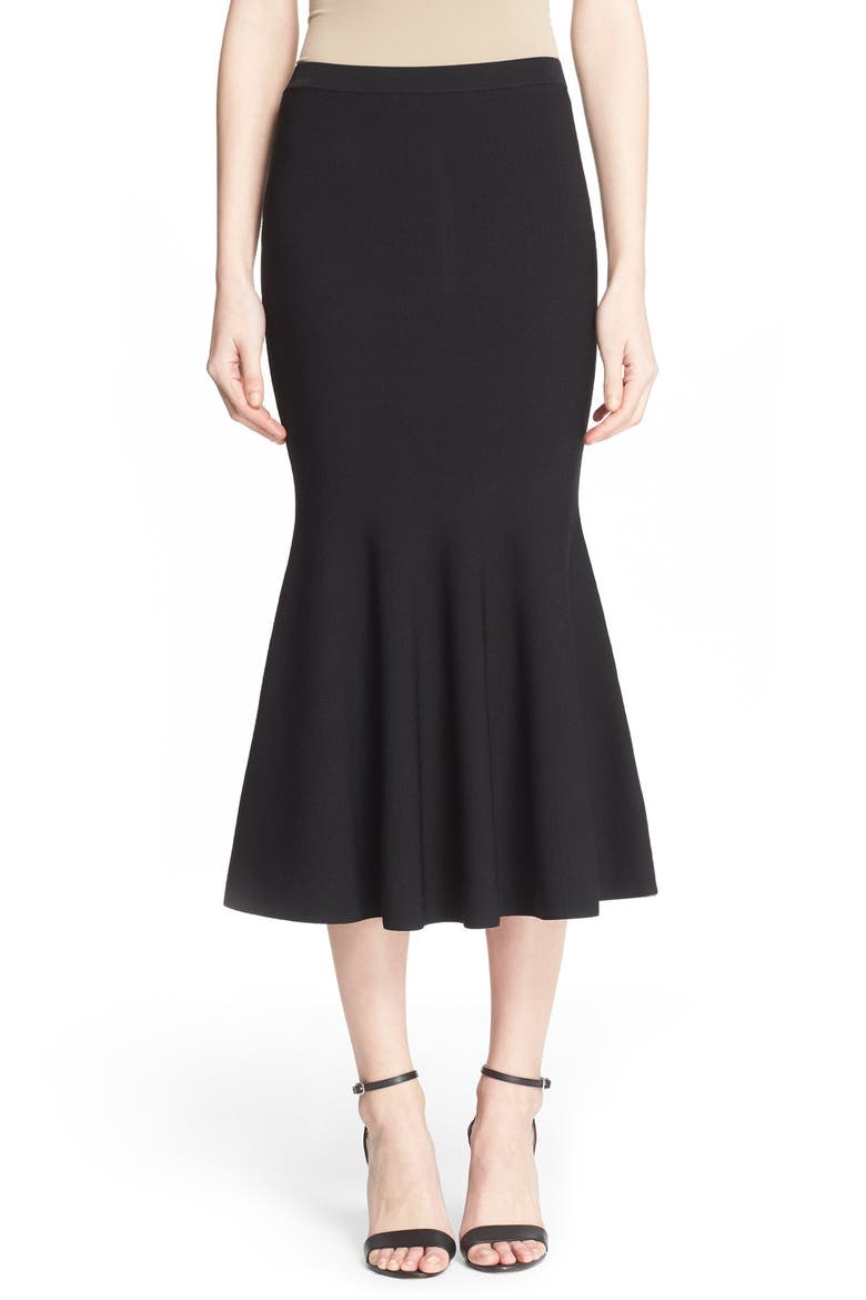 Double Face Reversible Midi Skirt, Main, color, BLACK/ BLUSH