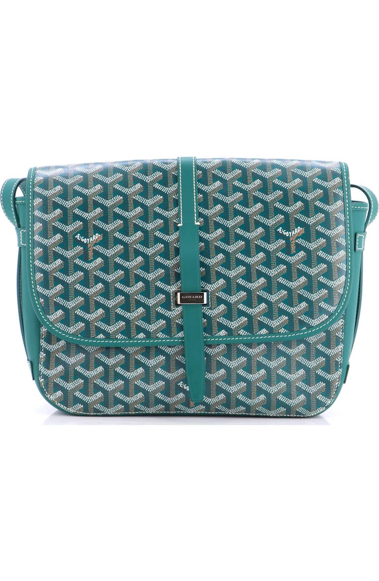 Pre-Owned Goyard Belvedere II Messenger Bag Coated Canvas MM, Main, color, Green