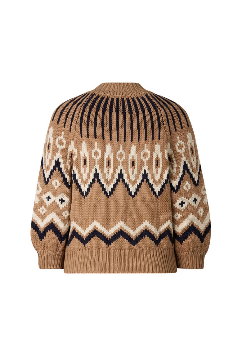 Norwegian Knit Jacket Aurora, Alternate, color, Camel/black
