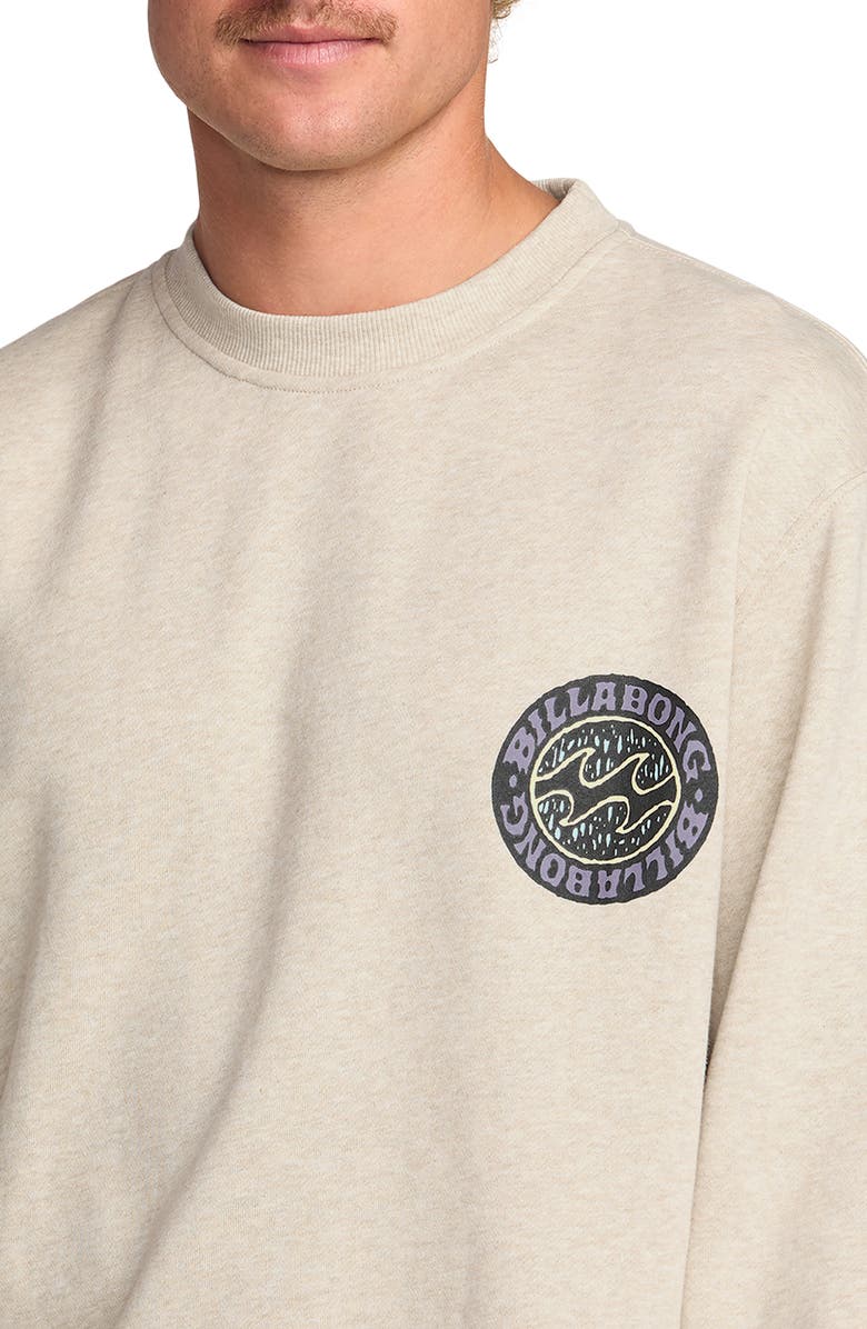 Billabong Short Sands Crewneck Sweatshirt, Alternate, color, Oatmeal Heather