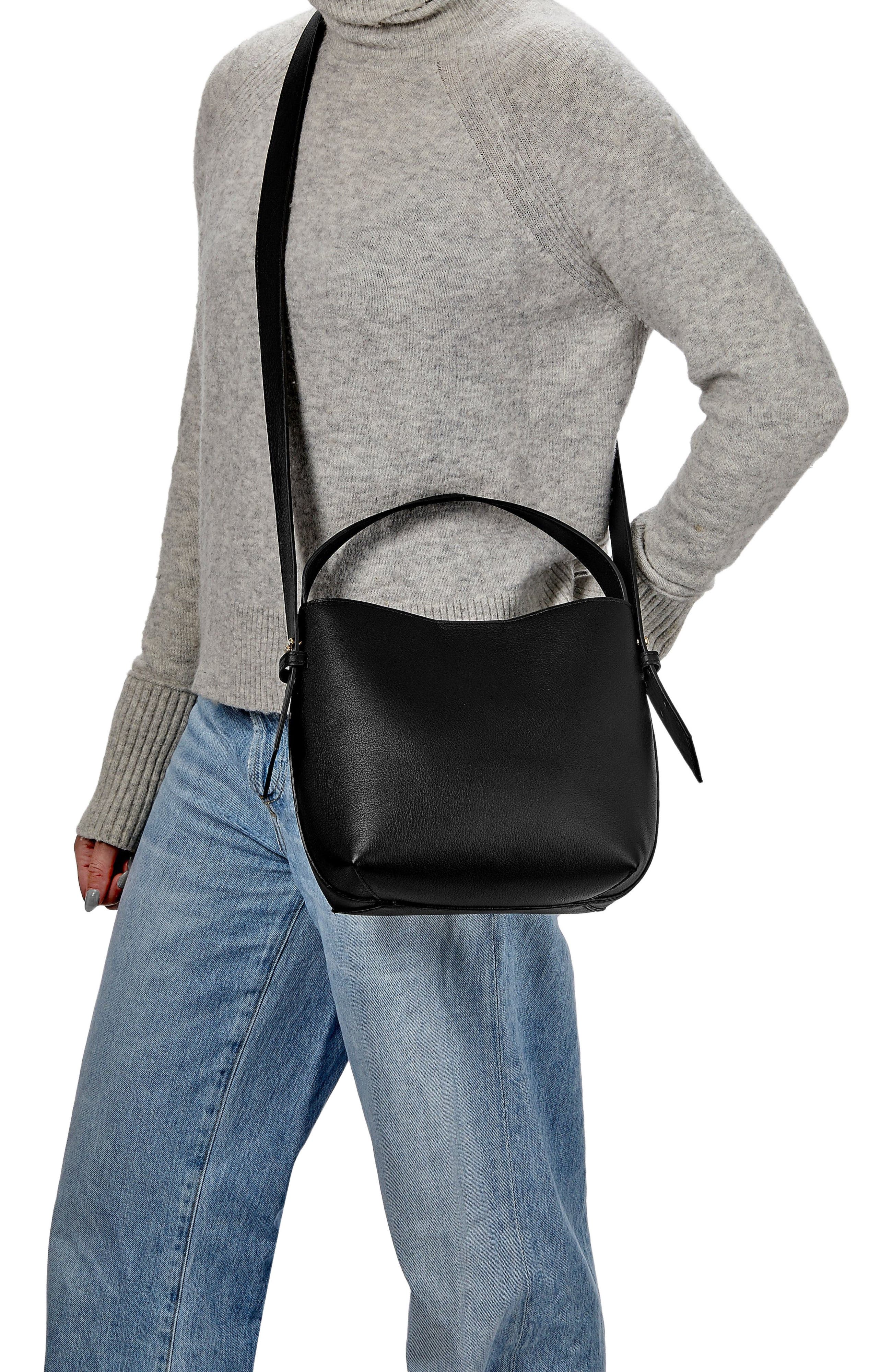 GiGi New York SELENA BUCKET BAG, Alternate, color, Black