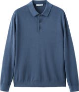MANGO Long Sleeve Cotton Polo