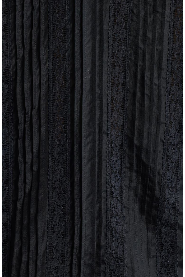 Aralina Lace & Ruffle Silk Shirt, Alternate, color, BLACK