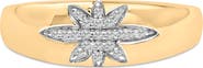 Haus of Brilliance 18K Yellow Gold 1/10 Cttw Diamond Star Burst Inlay Ring