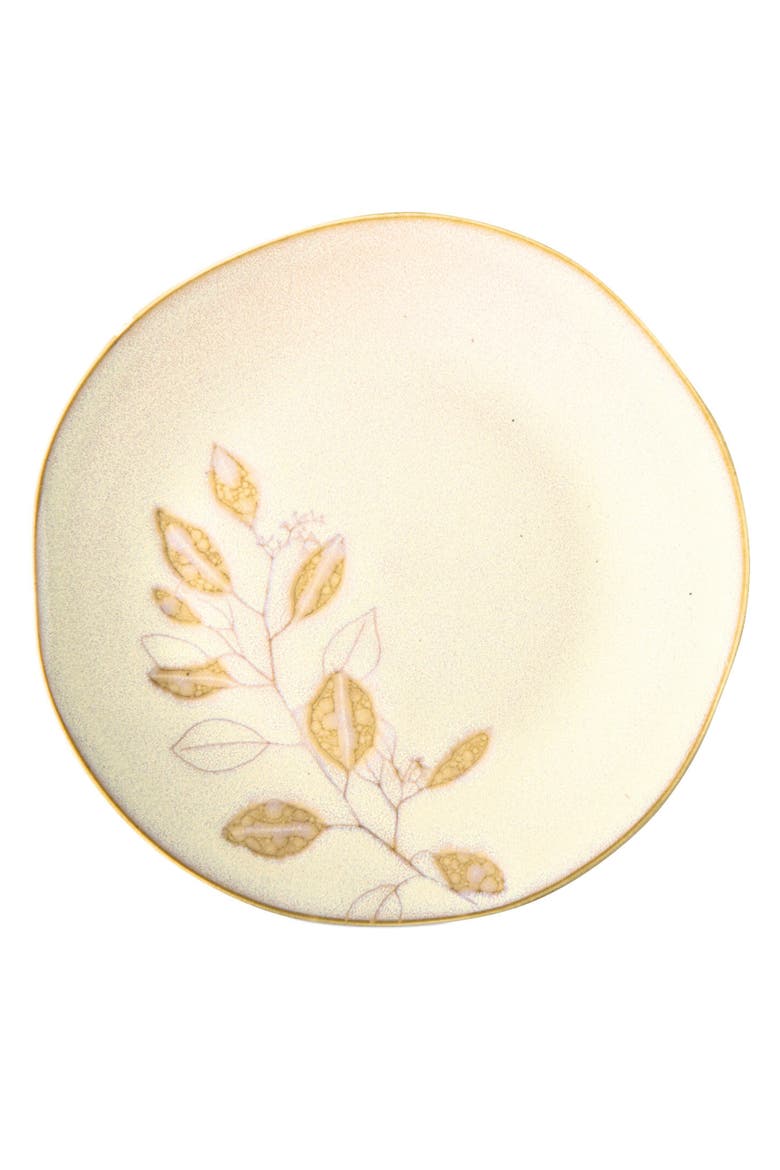 Eucalyptus Ivory Ceramic Appetizer Plates Dishwasher Safe, Main, color, Beige