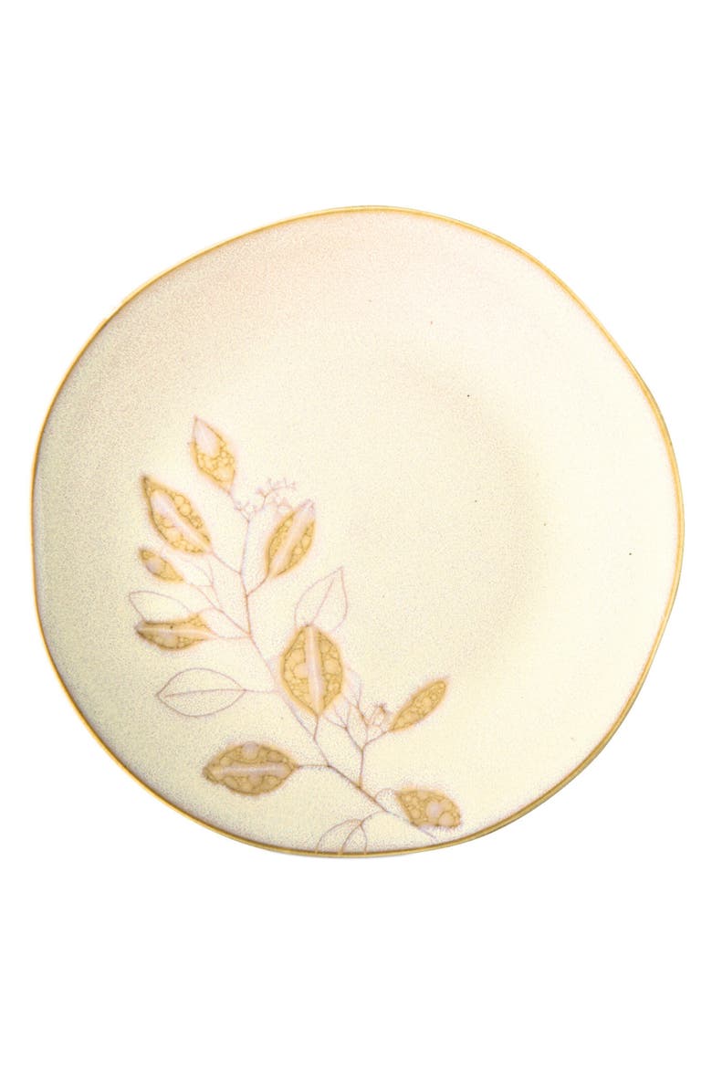 tag Eucalyptus Ivory Ceramic Appetizer Plates Dishwasher Safe, Main, color, Beige