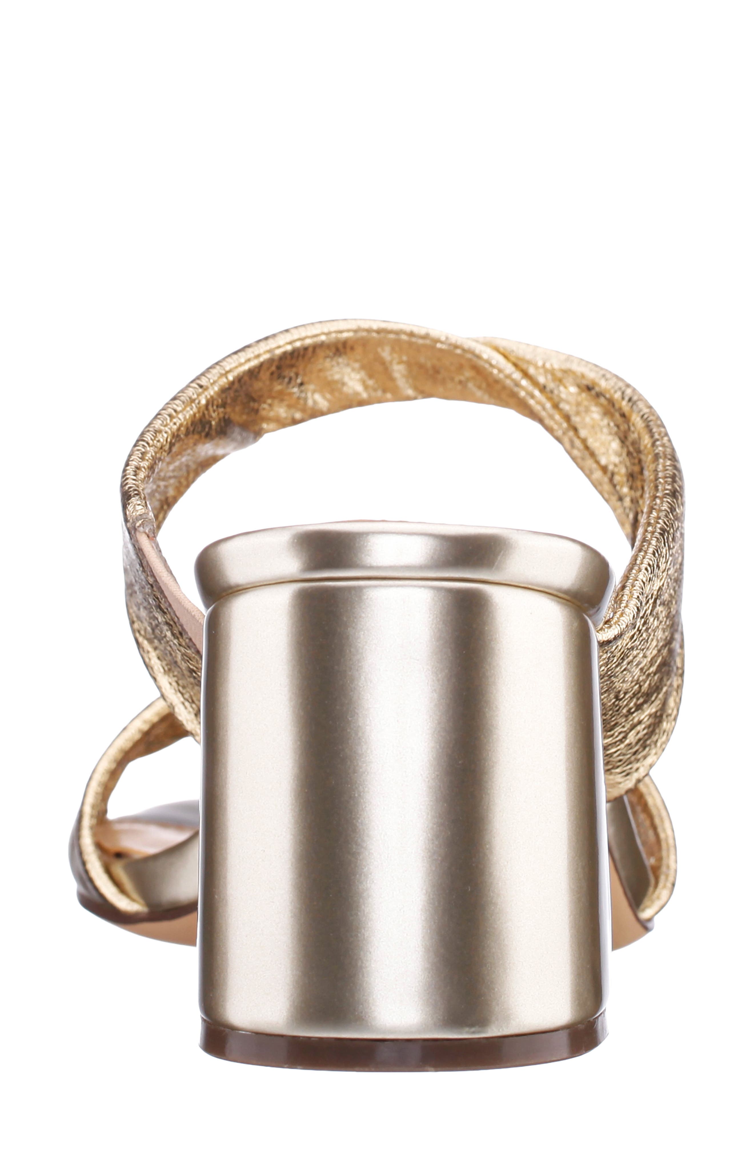 Nina Bassie Block Heel Slide Sandal, Alternate, color, Gold Sft