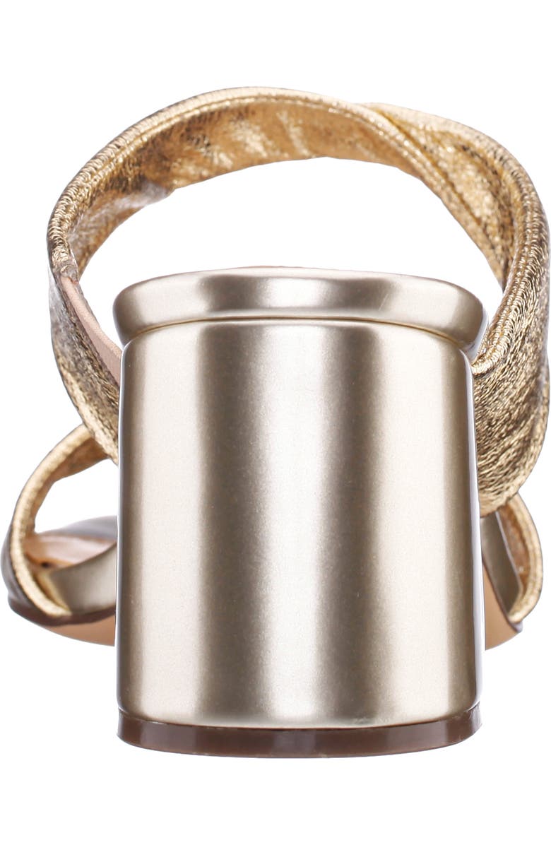 Nina Bassie Block Heel Slide Sandal, Alternate, color, Gold Sft