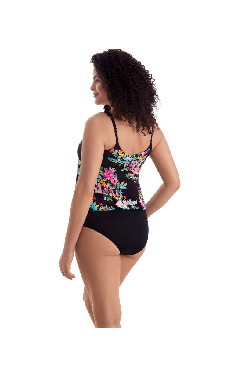 ShapeSolver V-Neck Blouson Ring Tankini Swimsuit Top, Alternate, color, Blooming Beauty