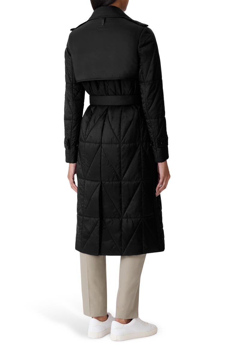 Mavis Quilted Trench Coat, Alternate, color, BLACK
